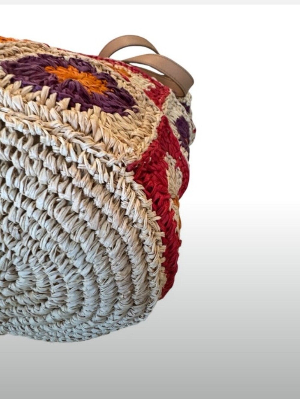 Tory Burch-Raffia Granny Patchwork Square Tote Bag ❤️ - Picture 8 of 10
